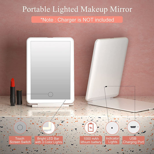 Foldable Touch LED Makeup Mirror