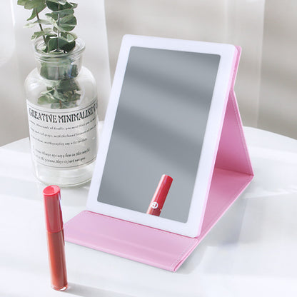 Foldable Desktop LED Makeup Mirror