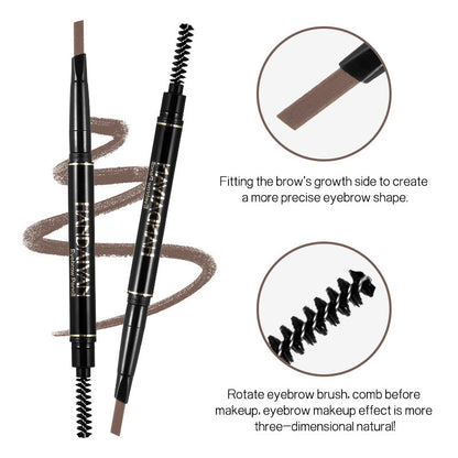 Double head rotating eyebrow pen with brush