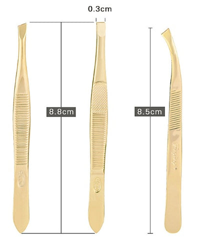 Golden stainless steel eyebrow Tweezers