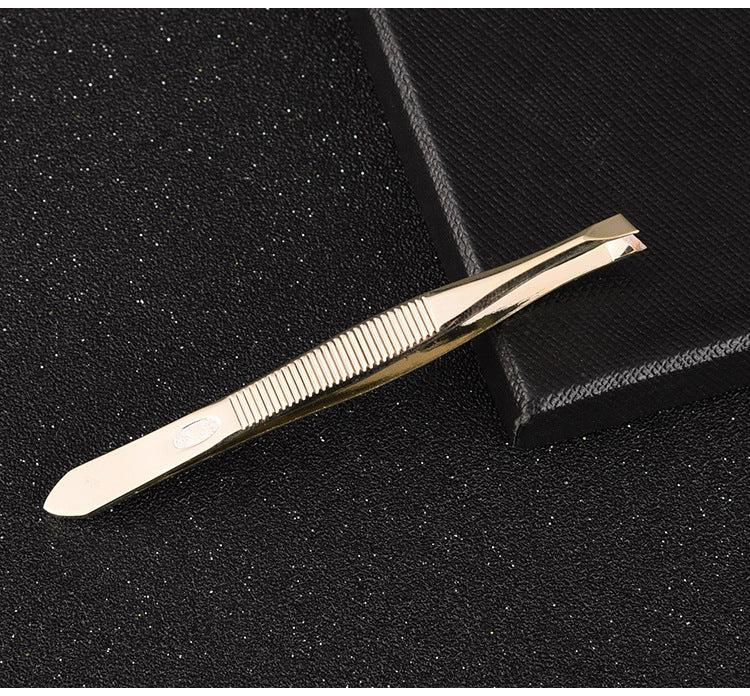 Golden stainless steel eyebrow Tweezers