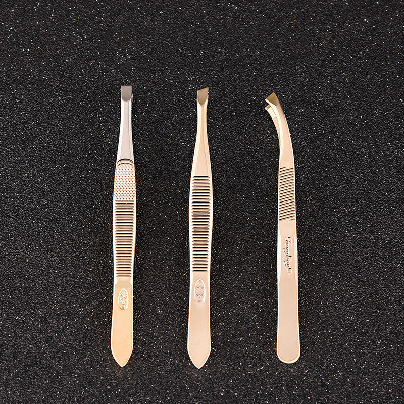 Golden stainless steel eyebrow Tweezers