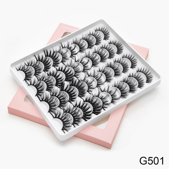 Mink thick false eyelashes 20 pairs 8-25mm