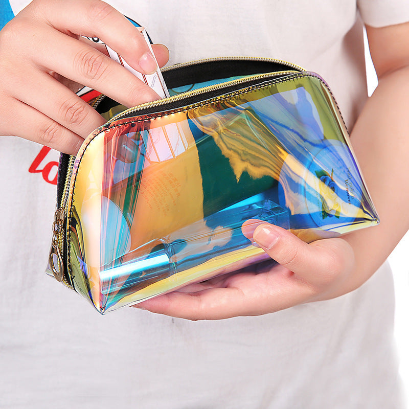 Laser illusion cosmetic bag