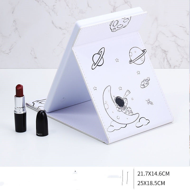 Foldable Desktop LED Makeup Mirror