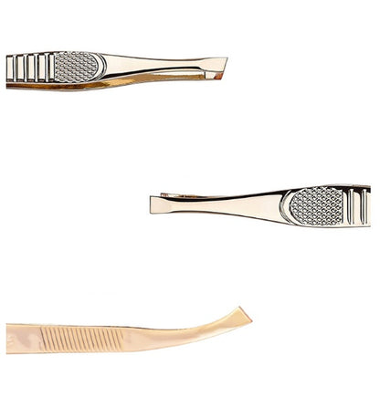 Golden stainless steel eyebrow Tweezers