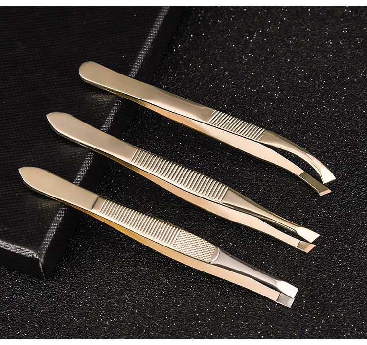 Golden stainless steel eyebrow Tweezers