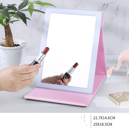 Foldable Desktop LED Makeup Mirror