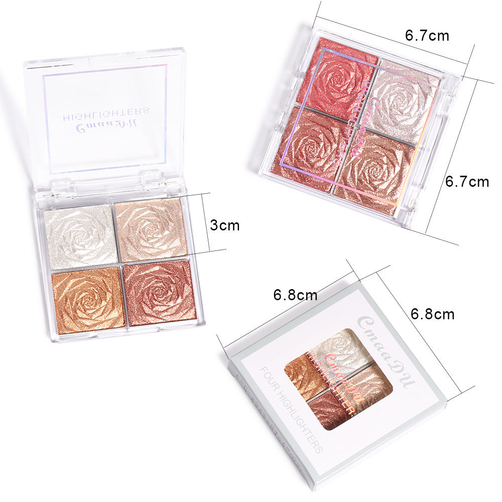 Versatile 4-in-1 Highlighter Eyeshadow Blush Palette