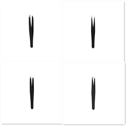 Stainless Steel Eyebrow Tweezers Black