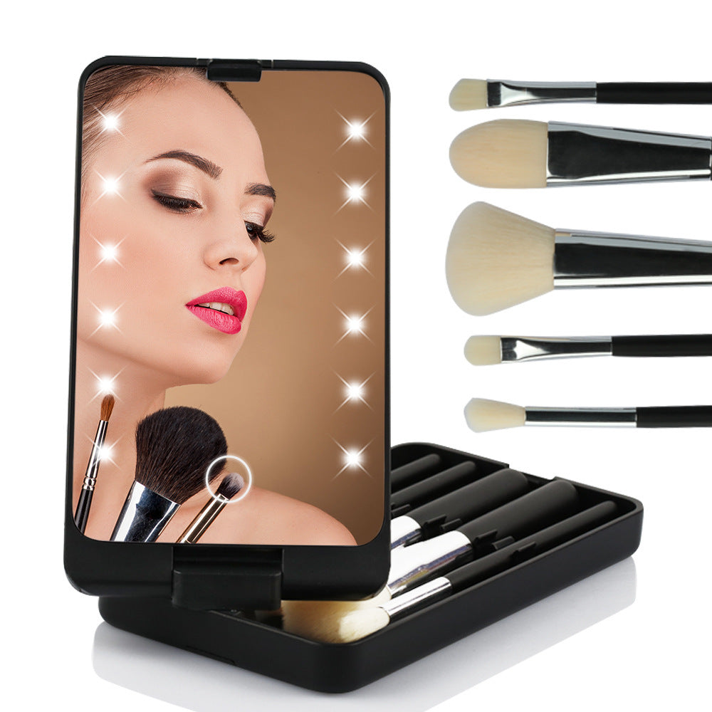 Foldable Mirror and Brush Set