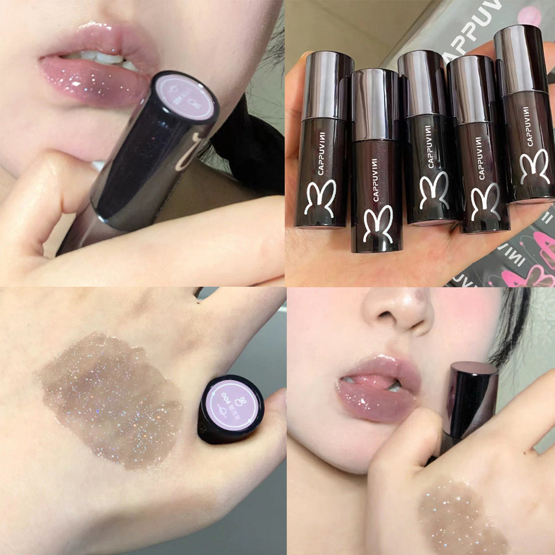 Velvet Milk Tea Lip Oil: Moisturizing Gloss in Black Tube