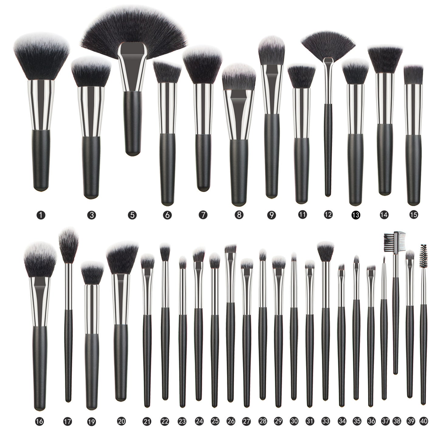 Animal Hair Makeup Brush Full Set