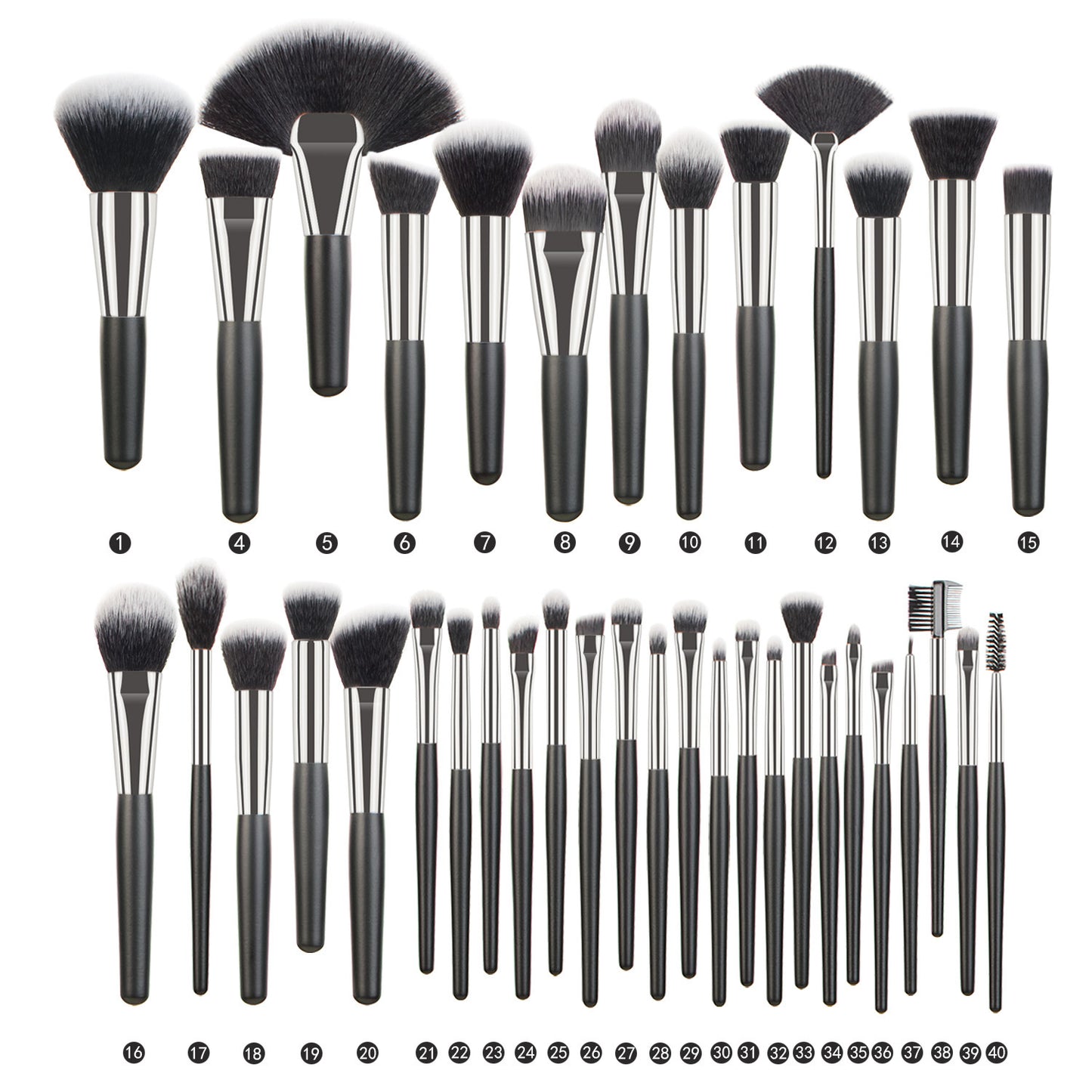 Animal Hair Makeup Brush Full Set