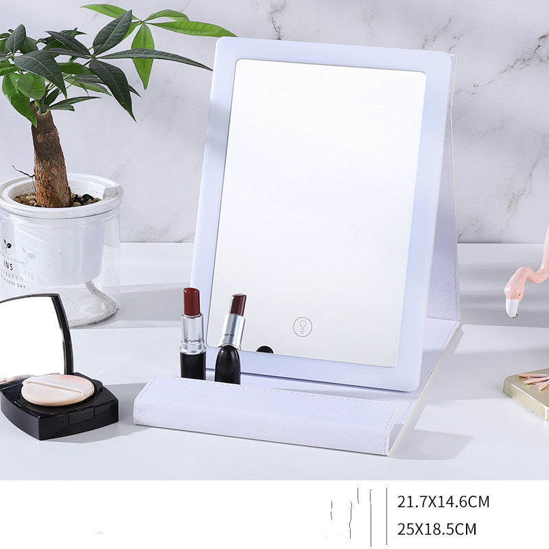 Foldable Desktop LED Makeup Mirror