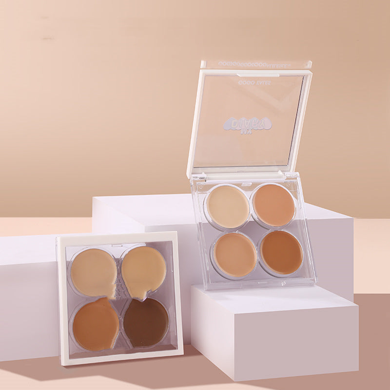 Four-color Concealer Tray To Cover Acne Marks And Dark Circles