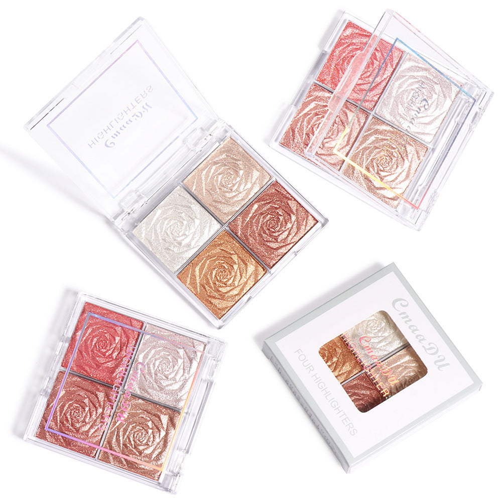 Versatile 4-in-1 Highlighter Eyeshadow Blush Palette