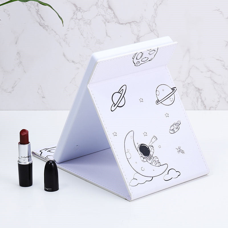 Foldable Desktop LED Makeup Mirror