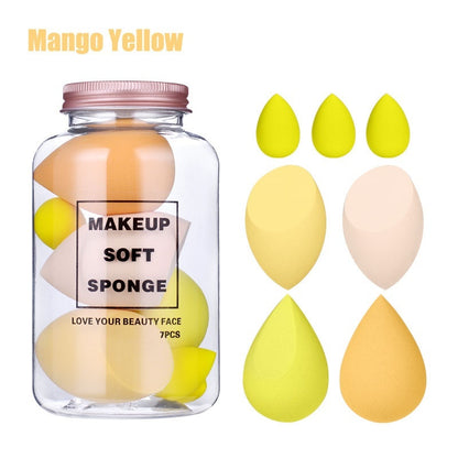 Aqua Glow 7-Piece Makeup Egg Sponge Set