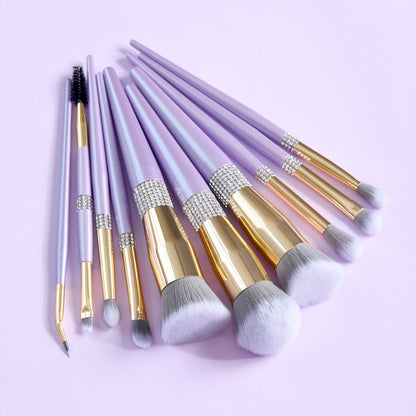 Lilac Diamond 10-Piece Makeup Brush Set