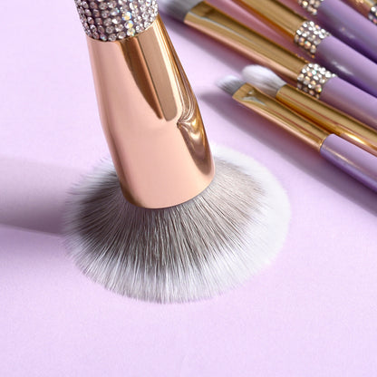 Lilac Diamond 10-Piece Makeup Brush Set