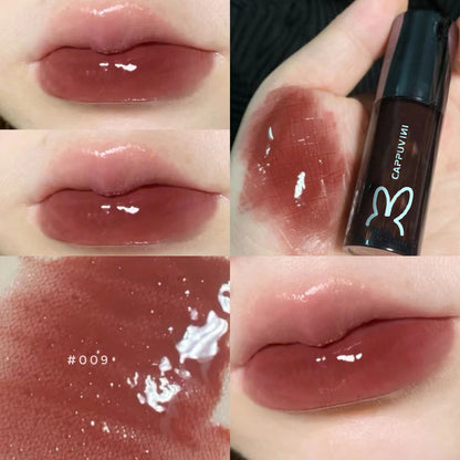 Velvet Milk Tea Lip Oil: Moisturizing Gloss in Black Tube