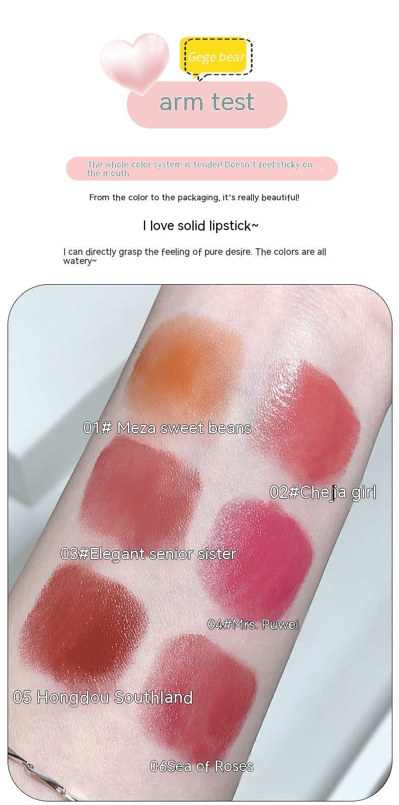 Smooth Glossy Lipstick Color Mirror