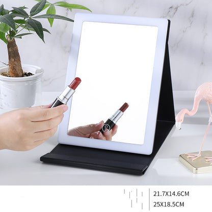 Foldable Desktop LED Makeup Mirror