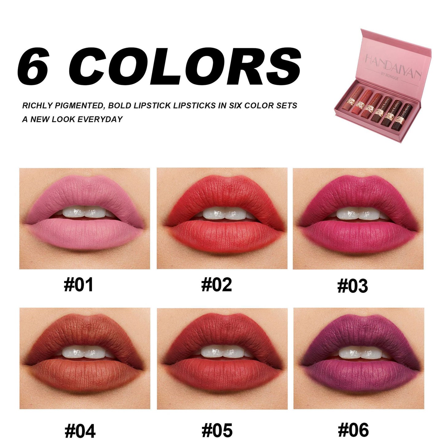 Effortless Matte Naturals 6pc lipstick Set