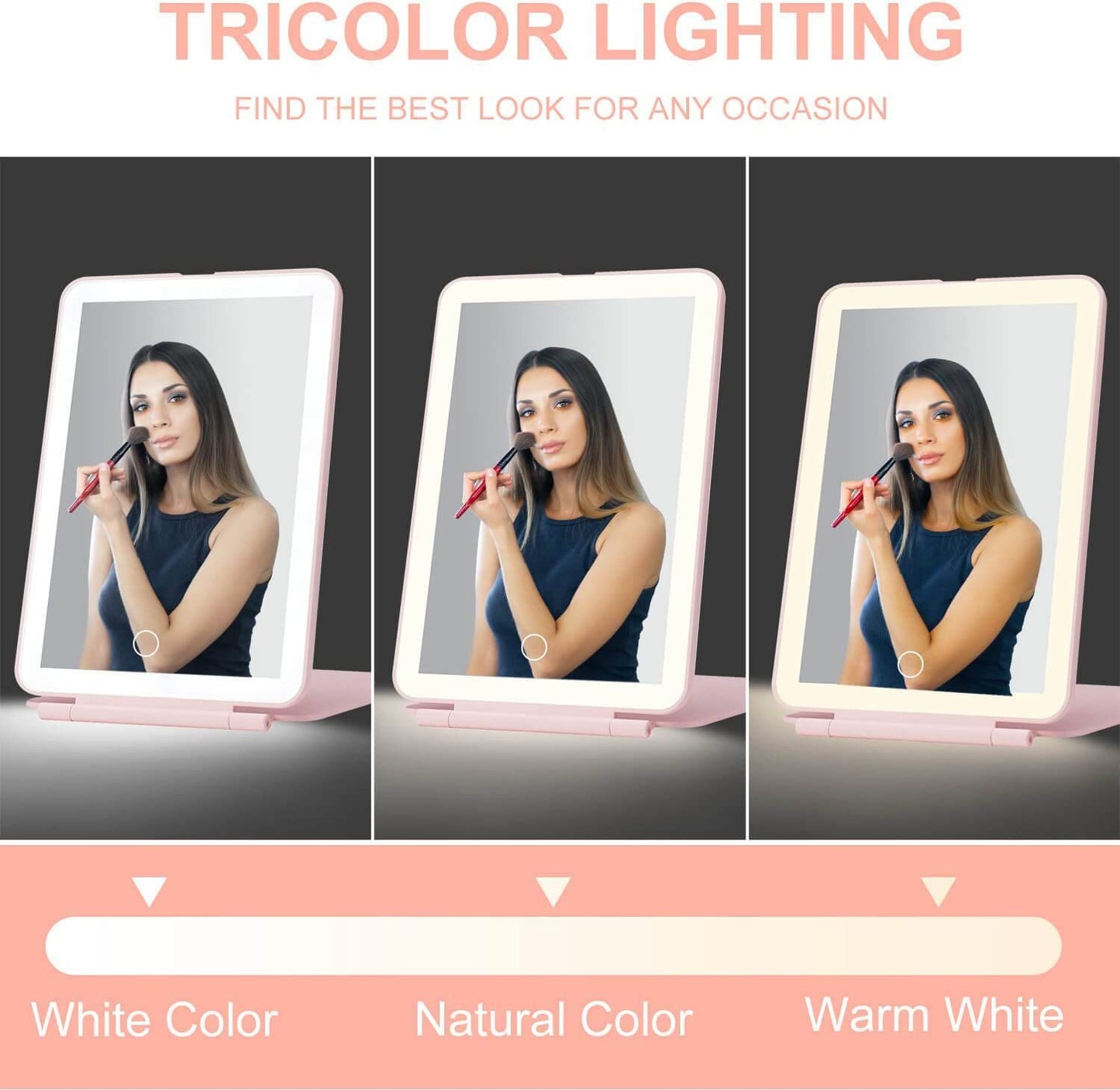 Foldable Touch LED Makeup Mirror